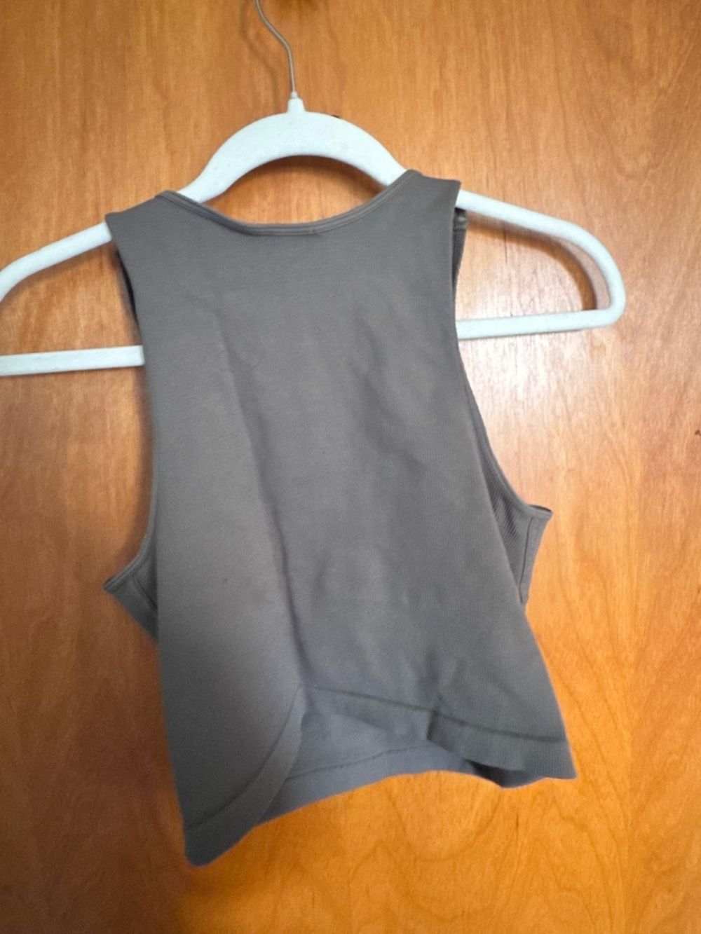 Women's Ribbed Sleeveless Crop Tank Top - Gray